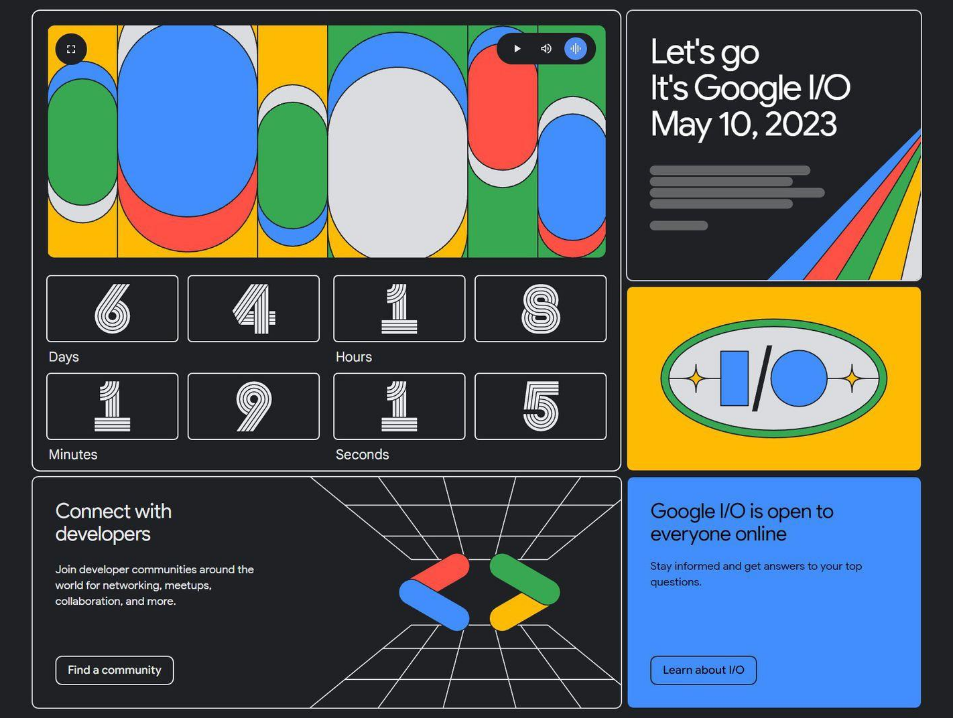 google 2023年度 I / O大会将于5月10日开放，向所有在线用户开放3